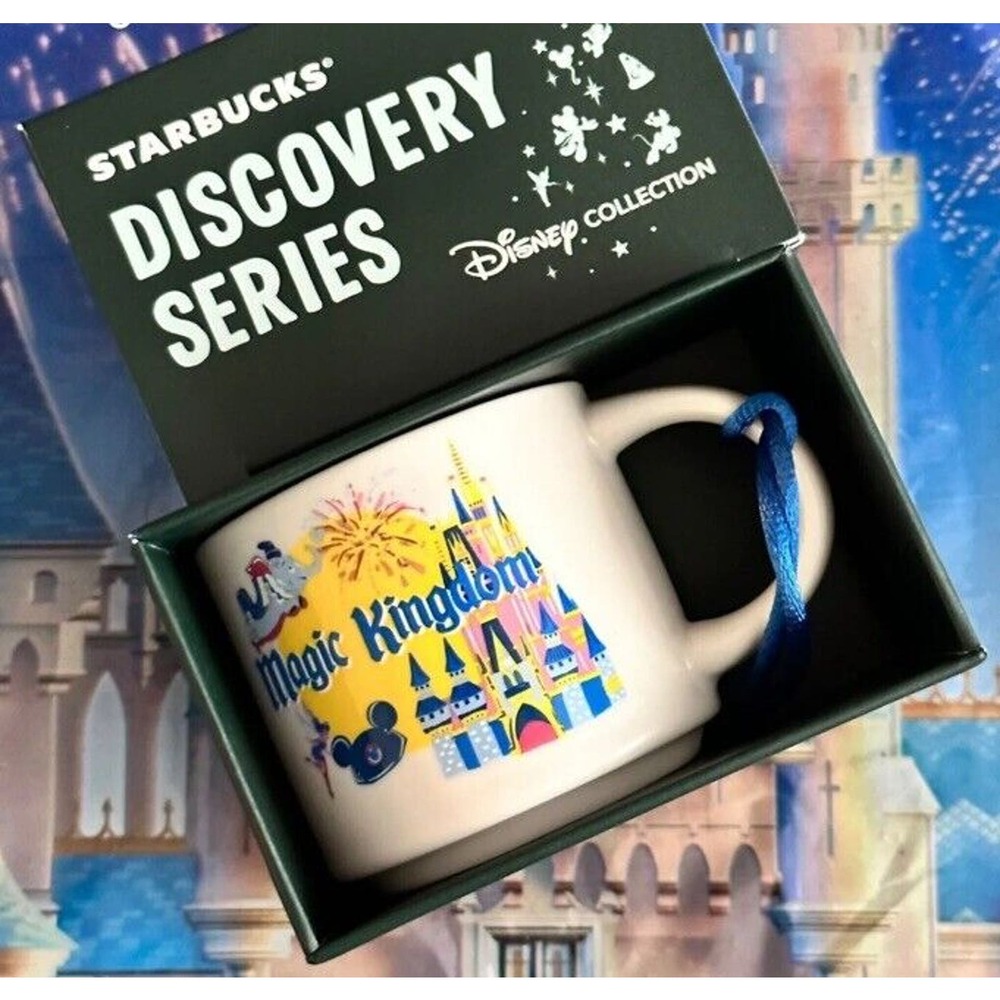 2024‎ Disney Parks Starbucks Discovery There Magic Kingdom Ornament 2 oz New